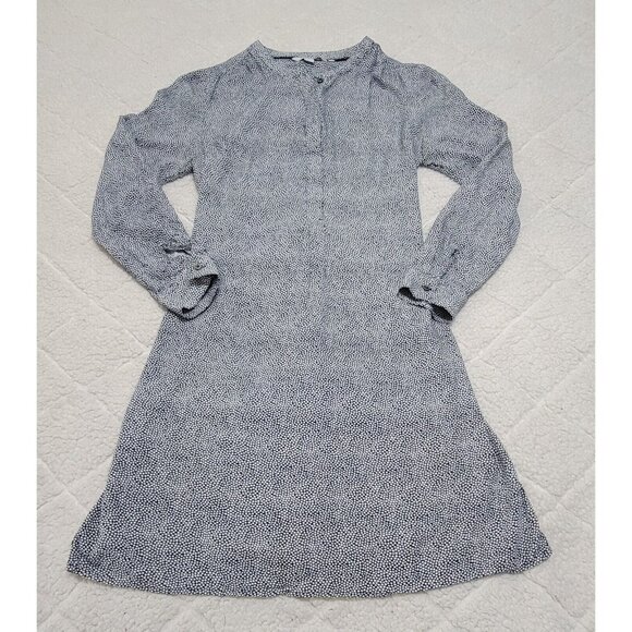 Boden Womens Blue White Polka Dots Half Button Up Dress Long‎ Sleeve Size 6R - Picture 3 of 11